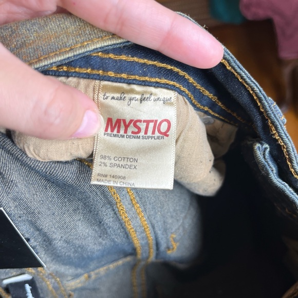 Mystiq Gold Wash Metallic Vintage Skinny Jeans Size 7 - Picture 5 of 5